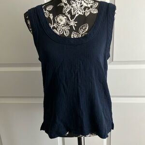 SM LOFT DARK NAVY TO BLACK COTTON TANK TOP IN GOOD CONDITION